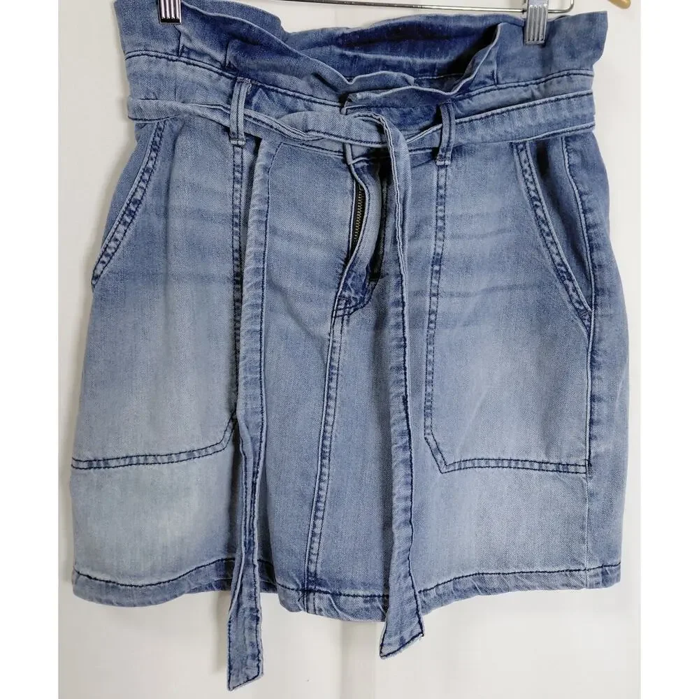 Free People Blue Mini Denim Casual Skirt Women Size 8